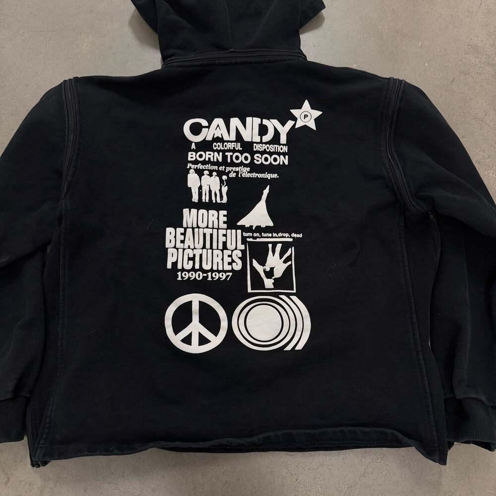Paynestar Candy 'Dots and Loops' Born Too Soon Half-Zip Graphic Hoodie - Picture 2 of 6